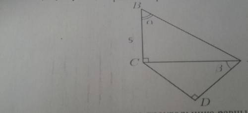 1. Используя рисунок выразите отрезки AC и СD через тригометрические функции углов а и В