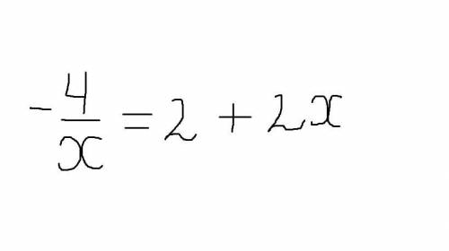 Розв'язати рівняння графічно: -4/x=2+2x