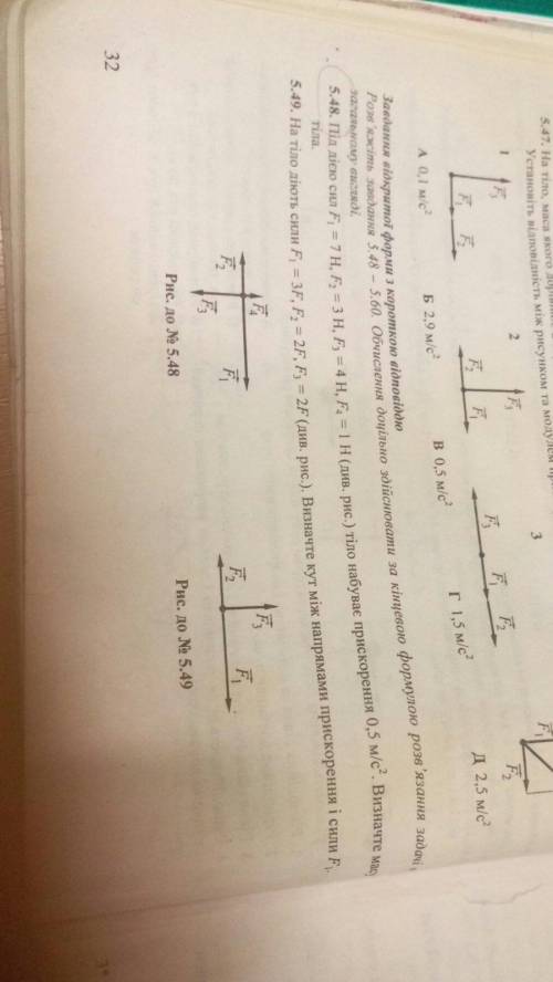 Під дією сили F1=7H,F2=3H,F3=4Н,F4=1H тіло набуває прискорення 0.5 м\с.Визначте масу тіла?