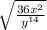 \sqrt{\frac{36 {x}^{2} }{{y}^{14} } }