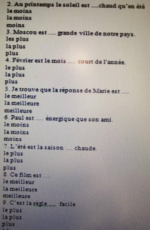 3. Moscou est grande ville de notre pays. les plusla plusplas4.Février est le mois court de l'annéel