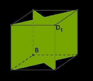 Дано куб. Визнач, яка з названих у відповіді прямих перпендикулярна даній площині? Cube_01.png а) п