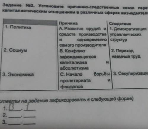 там чуть невлезло справо сбоку вот что там написано:связи перехода от феодализма к капиталическом от