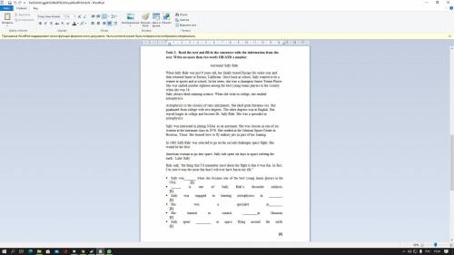 Task 2. Read the text and fill in the sentences with the information from the text. Write no more th