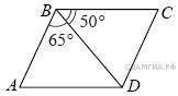 1. Диагональ BD параллелограмма ABCD образует с его сторонами углы, равные 65° и 50°. Найдите меньши