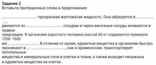 Вставьте пропущенные слова в предложения​
