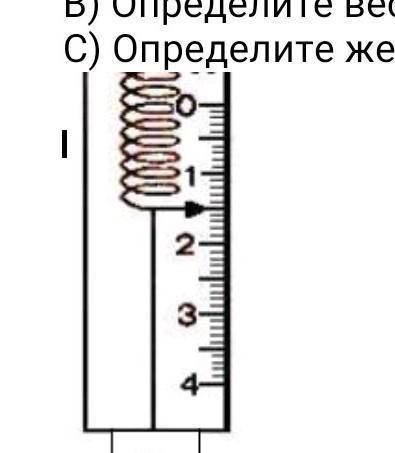 Первоначальная длина пружины без груза 5см. После того, как был подвешен груз, длина пружины стала р