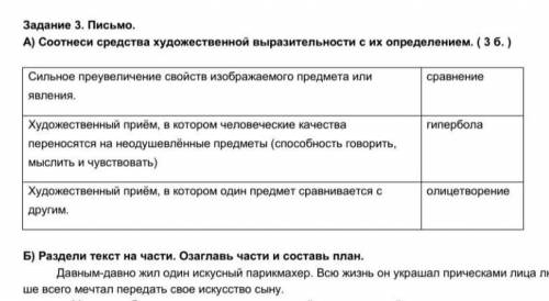 Соотнести средства художественной выразительности с их определением​