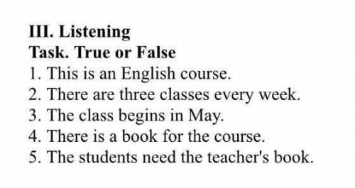 ||| ListeningTask.True or False​