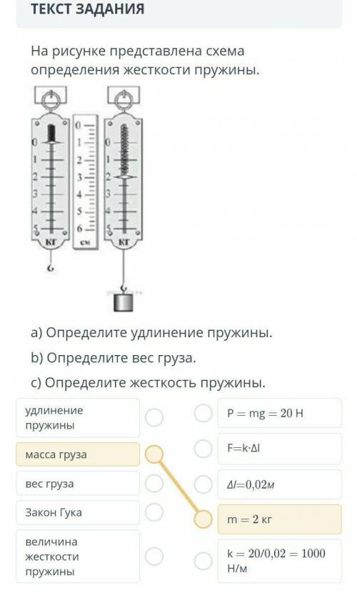 На рисунке представлена схема определения жесткости пружины. 3 KT RT а) Определите удлинение пружины