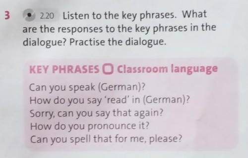 3 • 2.20 Listen to the key phrases. What are the responses to the key phrases in thedialogue? Practi