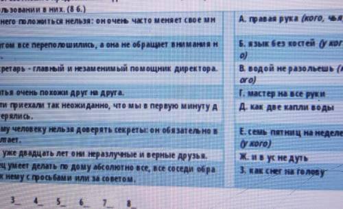 ПИСЬМО. Задание 3. Соотнесите предложения сфразеологизмами, которые могли быбыть уместны при ИСПОЛЬЗ