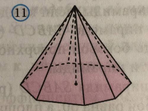 Боковая поверхность правильной восьмиугольной пирамиды (рис. 11) равна 25, а высота . Найдите радиус