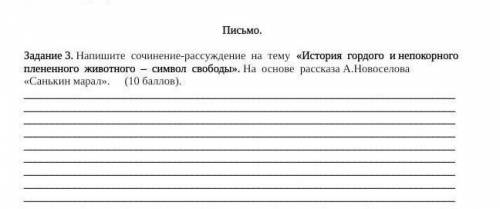 Письмо. Задание 3. Напишите сочинение-рассуждение на тему «История гордого и непокорного плененного