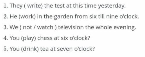 Complete the sentences with the at this past continuous Tense аитып беріңдерші ​