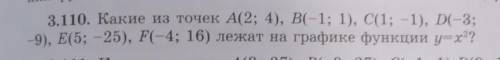 ГлБб Я подыХуу Какие из точек А(2;4), В(-1;1), С(1;-1), D(-3;-9), Е(5; -25), F(-4:-16) лежат на граф