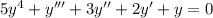 5y^4+y'''+3y''+2y'+y=0