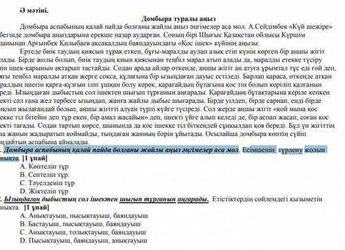 Домбыра аспабының қалай пайда болғаны жайлы аңыз әңгімелер аса мол. Есімшенің түрлену жолын анықтако