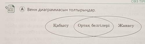 СӨЗ ПЕАВенн диаграммасын толтырыңдар.ҚабысуОртақ белгілеріЖанасу​