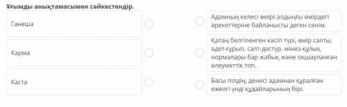 Неліктен ежелгі Үндістанда индуизм буддизмнен басым болды? Ұғымды анықтамасымен сәйкестендір.