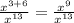 \frac{ {x}^{3 + 6} }{ {x}^{13} } = \frac{ {x}^{9} }{ {x}^{13} }