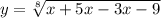 y = \sqrt[8]{x + 5x - 3x - 9}