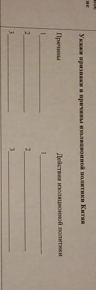 Укажи признаки и причины изоляционной политики Китая​