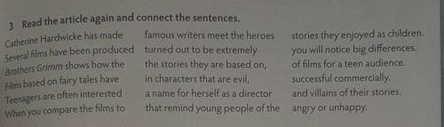 Read the article again and connect the sentences.