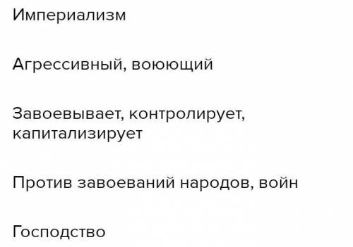 Составьте синквейн на тему Империализм
