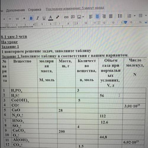 Задание 20 заполните таблицу