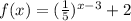 f(x) = ( \frac{1}{5} ) {}^{x - 3} + 2