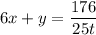 6x+y=\dfrac{176}{25t}