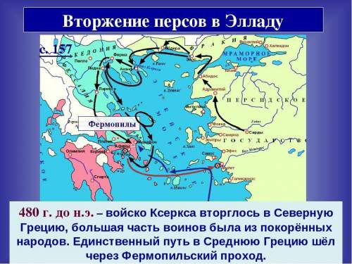 Покажите на карте оснавные направление походов персов в эладу