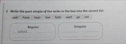 Write the last simple of the verbs in the box into the correct list