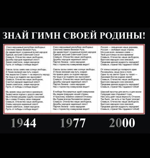 Гимн СССР это наш гимн отправьте этот гимн​