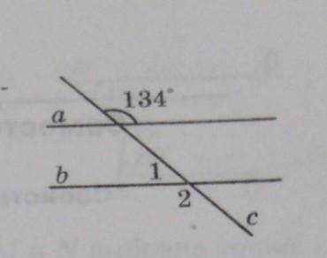 Определите взаимное расположение прямых а и b, если угол 1= 46°​