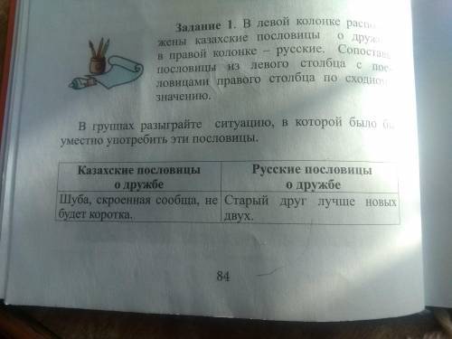 Задание (письменно): А теперь перейдем к творческой деятельности. Стр.84 задание №1. - Выполните зад