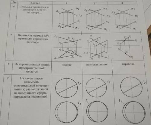 решить тест по начертательной геометрии