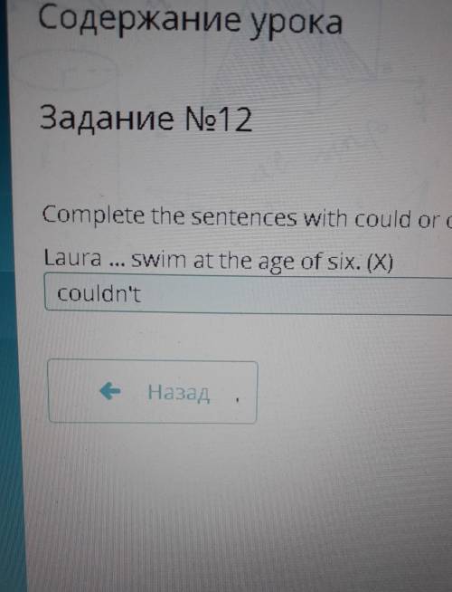 Complete the sentences with could or couldn't. Pay attention to the sign at the end of each sentence