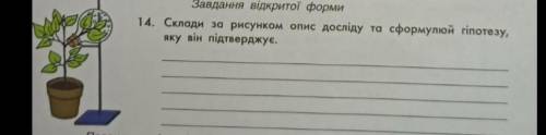 14. Склади за рисунком опис досліду та сформулюй гіпотезу,яку він підтверджує.​