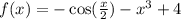 f(x) = - \cos( \frac{x}{2} ) - {x}^{3} + 4