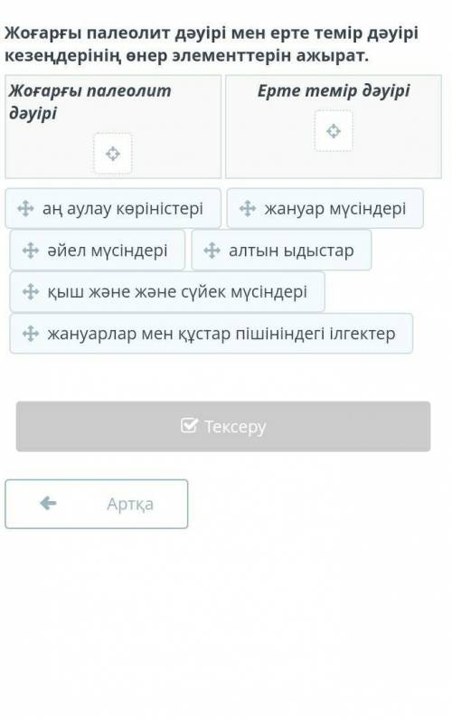 Берел қорғандары. 2-сабақ Жоғарғы палеолит дәуірі мен ерте темір дәуірі кезеңдерінің өнер элементтер