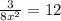 \frac{3}{8 {x}^{2} } = 12