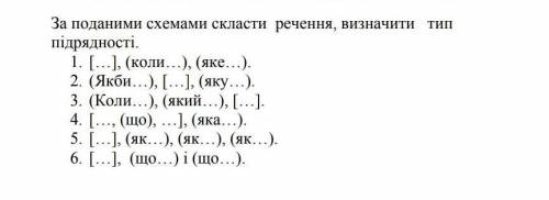 до 21.01, укр мова ❤️. за поданими схемами скласти речення [...], (коли), (яке...) ​