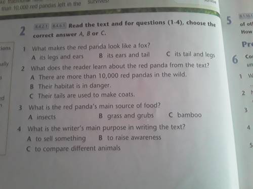 Read the text and for questions 1-4 choose the correct answer a b or c