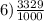 6) \frac{3329}{1000}