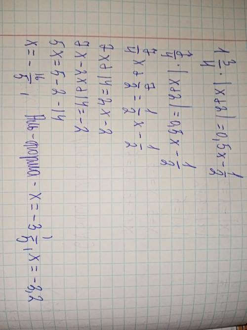 Реши уравнение 1 3/4(×+2)=0,5×-1/2​