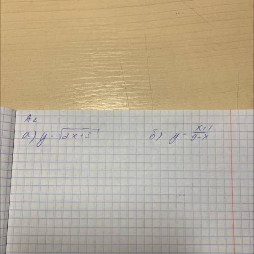 Найдите область определения функций