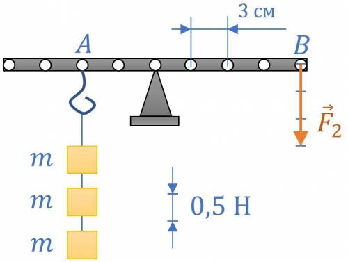 Изучите рисунок и определите массу одного грузика. Ускорение свободного падения примите равным 10 м/