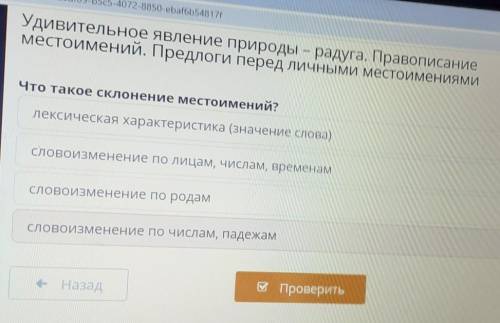 Что такое склонение местоимений? лексическая характеристика (значение слова)словоизменение по лицам,